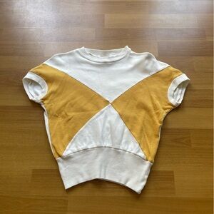 Freddies of Pinewood Yellow and White Colorblock Top